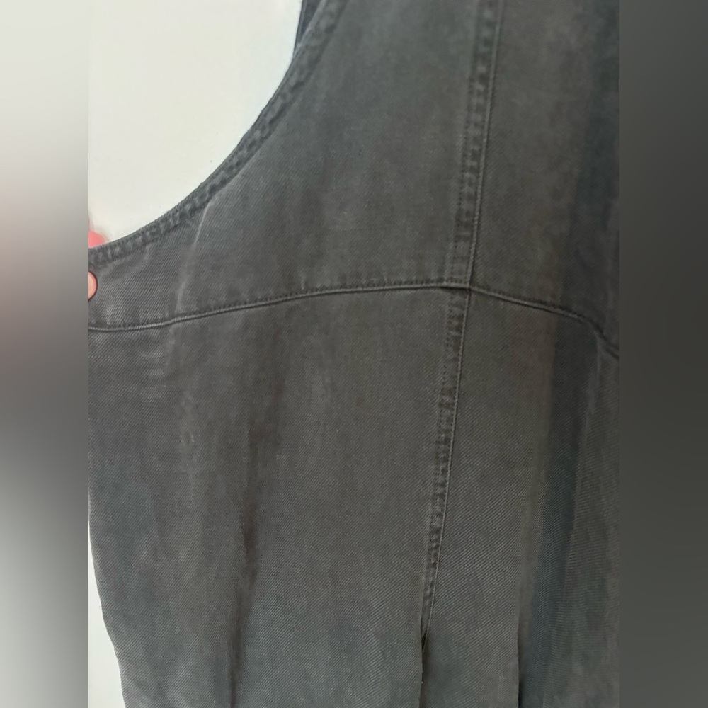Aerie Twill Linen Utility Overall Jumper Soft Gray Women's Size S - Picture 4 of 5